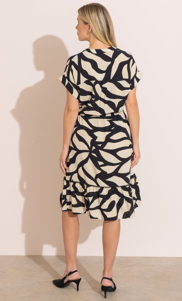 Printed Short Sleeve Tunic Dress
