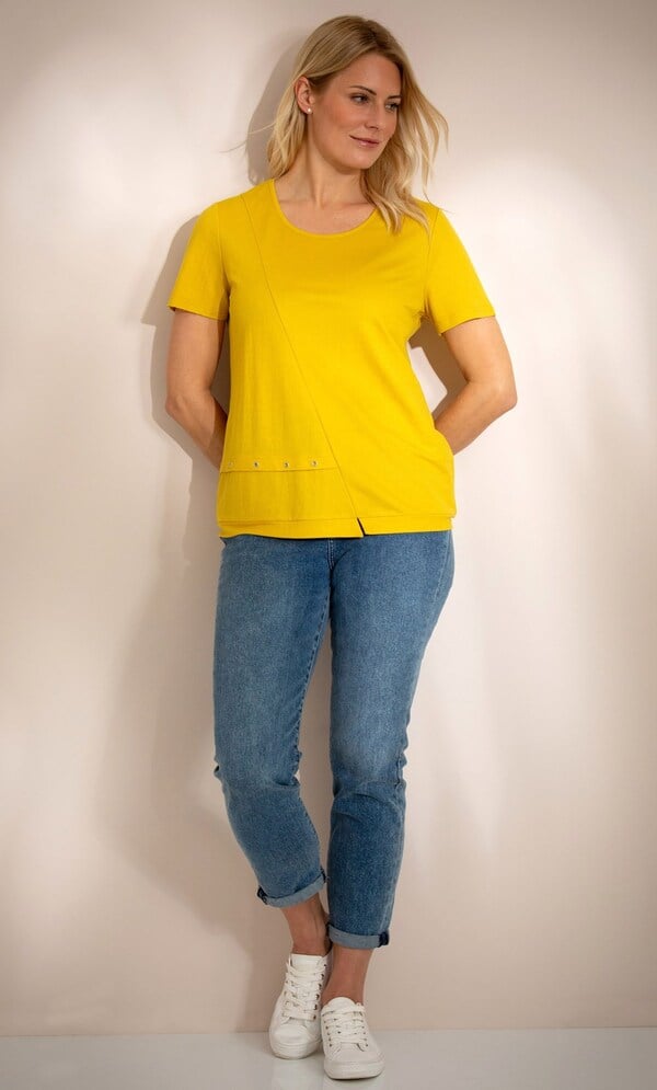 Eyelet Trim Short Sleeve Top