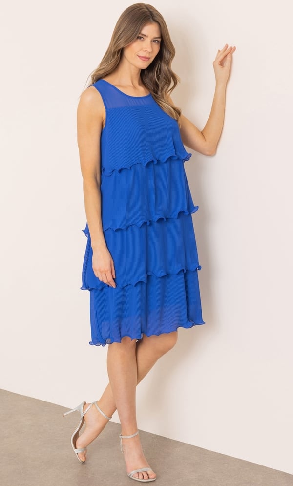 Pleated Layered Sleeveless Dress