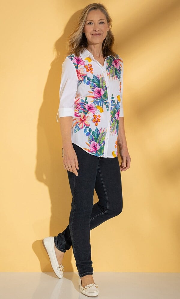 Anna Rose Bouquet Print Shirt