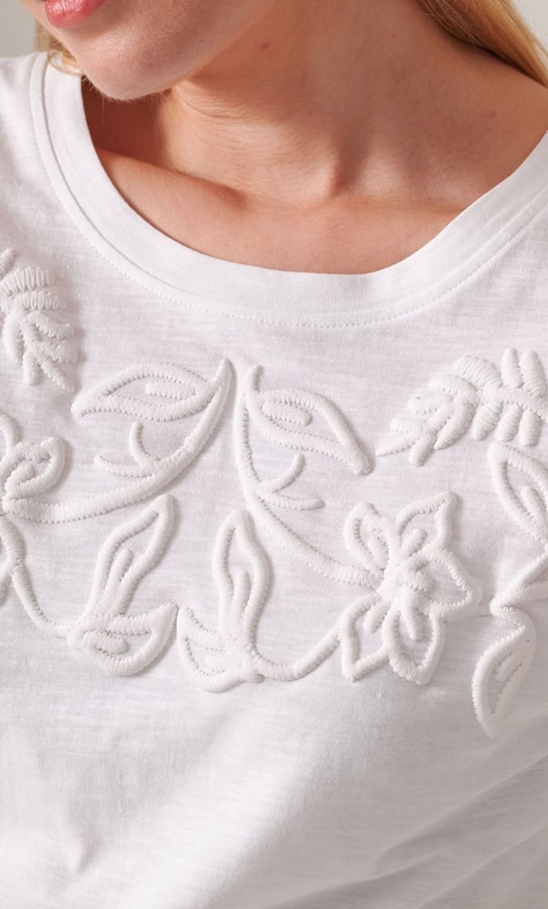 Floral Puffer Print Cotton T Shirt