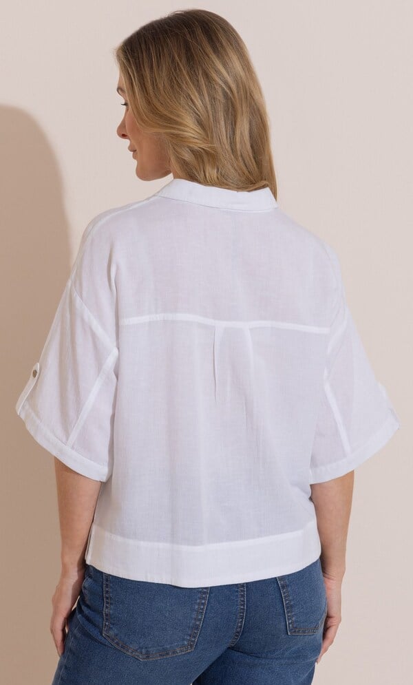 Cotton Blend Short Sleeve Shirt