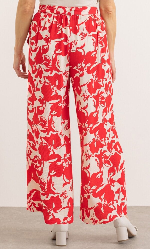 Printed Wide Leg Trousers