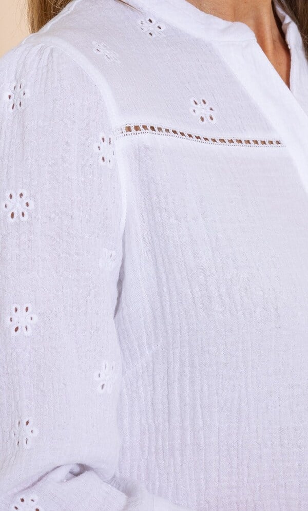 Anna Rose Textured Cotton Blouse