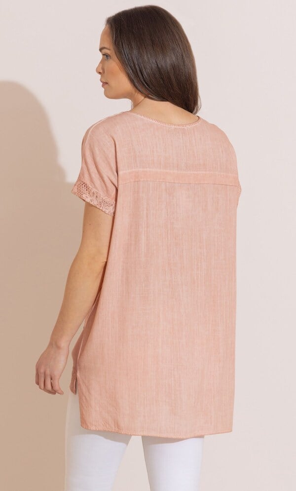 Linen Blend Loose Fit Top
