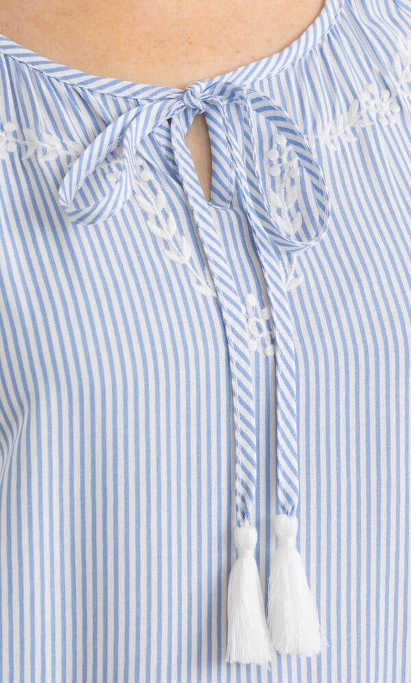 Anna Rose Embroidered Stripe Top