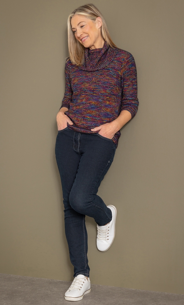 Anna Rose Rainbow Cowl Neck Jumper