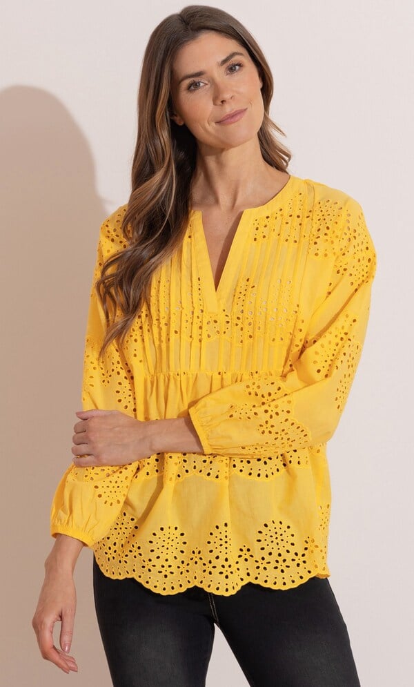 Embroidered Eyelet Cotton Top