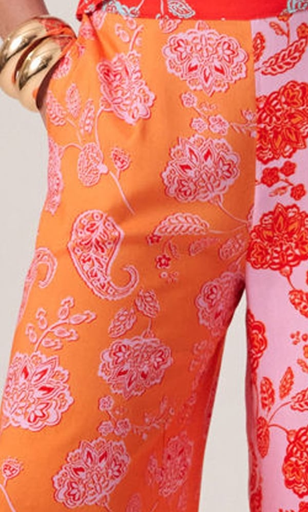 Paisley Printed Wide Leg Trousers