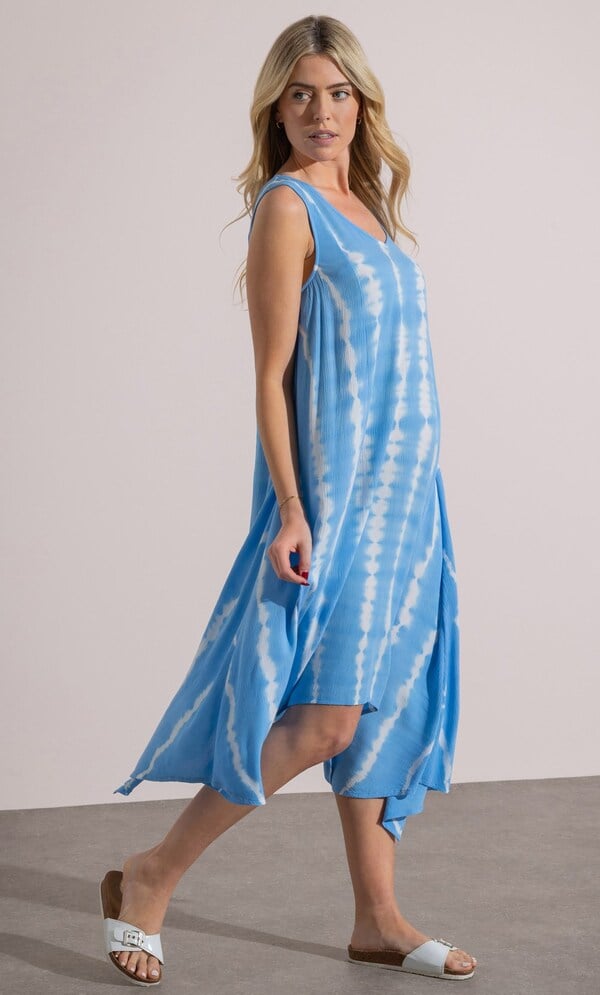 Tie Dye Dipped Hem Dress