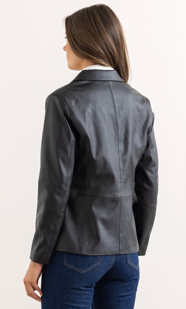 Faux Leather Blazer
