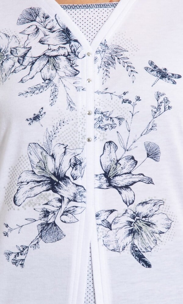 Anna Rose Garden Print Mock Layered Top