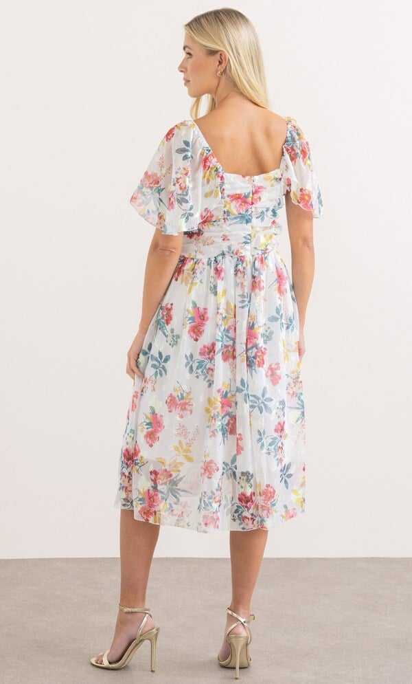Floral Shimmer Printed Dress