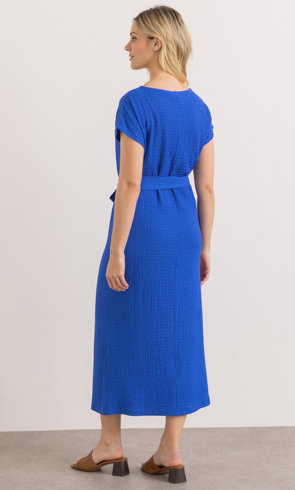 Belted Textured Maxi Dress