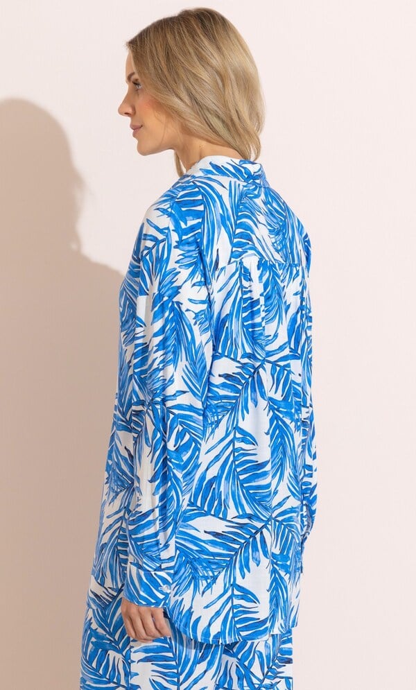 Leaf Printed Long Sleeve Shirt