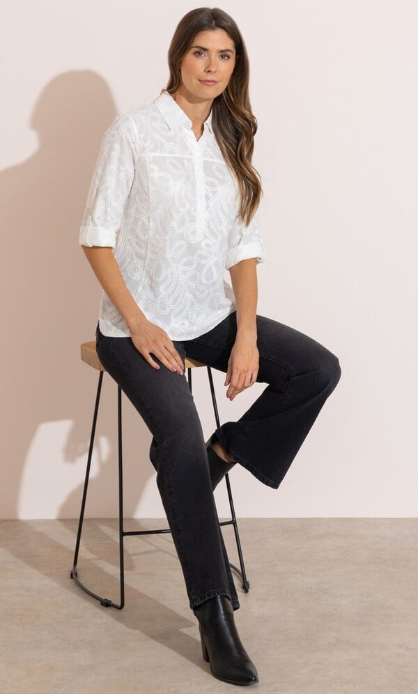 Embroidered Chain Cotton Blouse