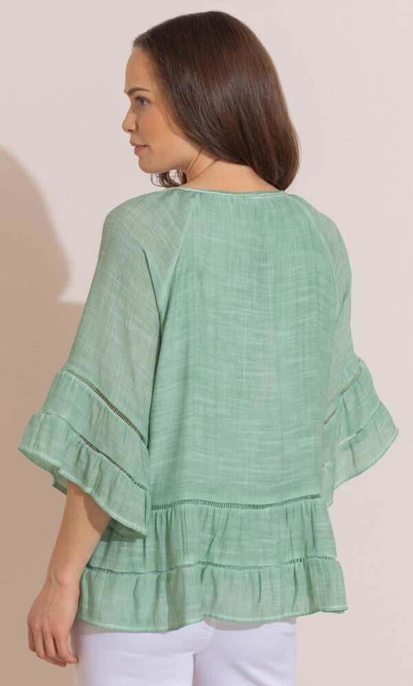 Ruffle Hem Peplum Top