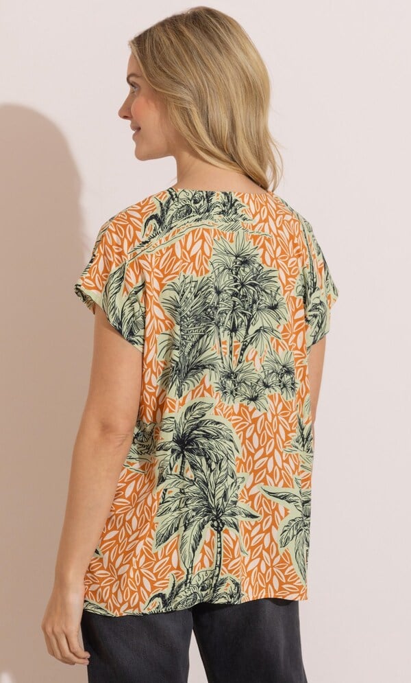 Palm Tree Printed Loose Top