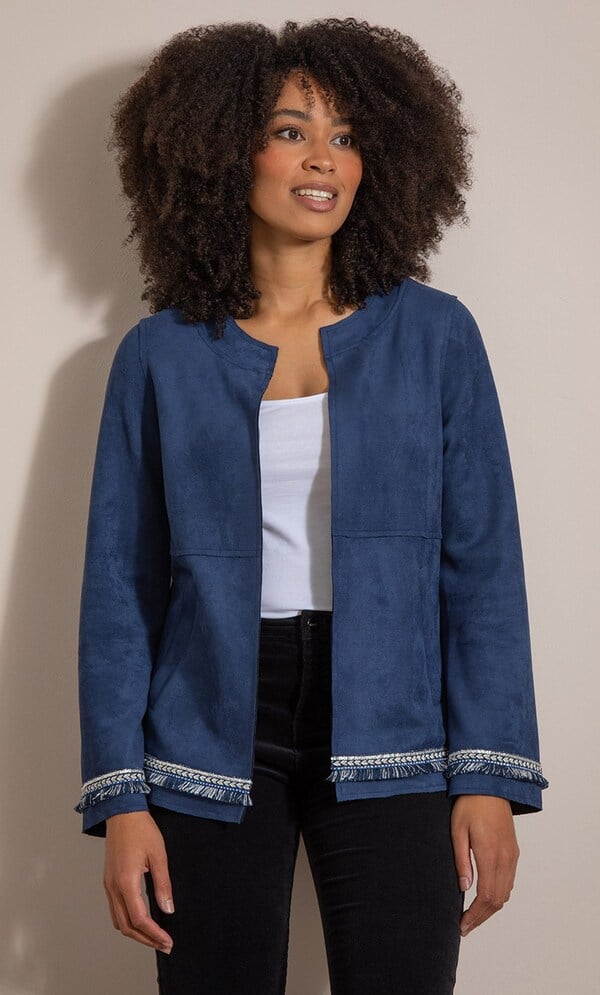 Embellished Suedette Jacket