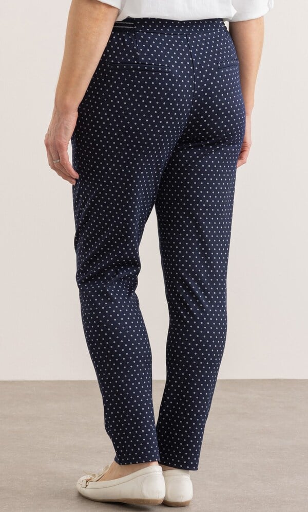 Anna Rose Slim Leg Spot Print Ponte Trousers