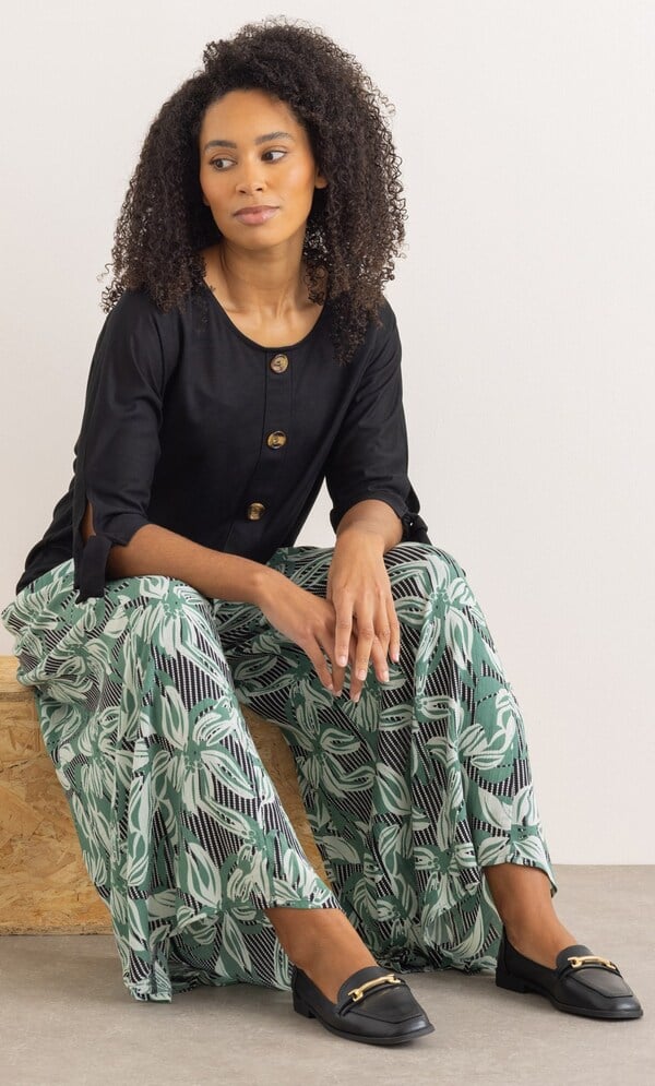 Tie Cuff Stretch Top