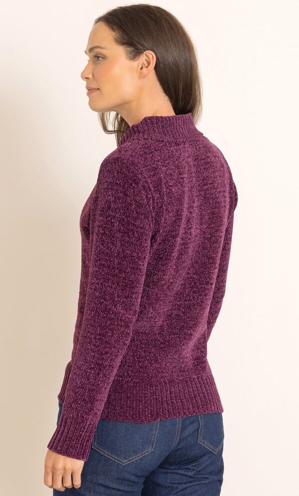 Chenille Long Sleeve Collared Jumper