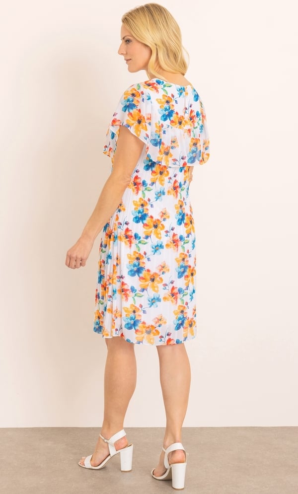 Floral Print Pleated Dress