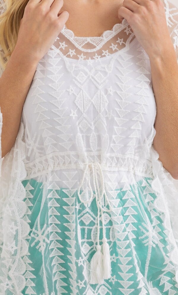 Cape Sleeve Lace Cover Up