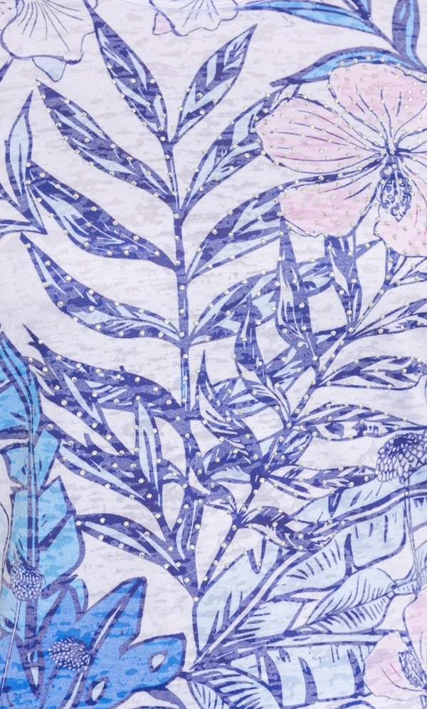 Anna Rose Embellished Garden Print Top