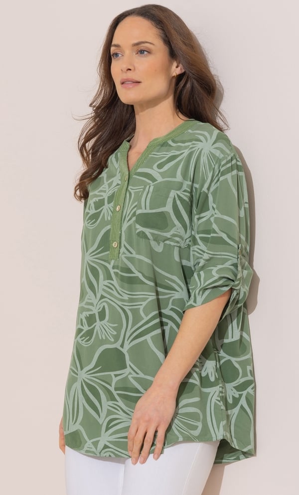 Embellished Printed Relaxed Fit Cotton Top