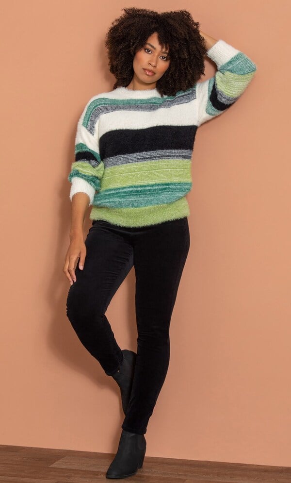 Stripe Eyelash Knit Top