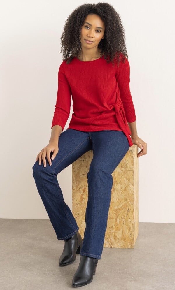 Side Tie Pleated Top