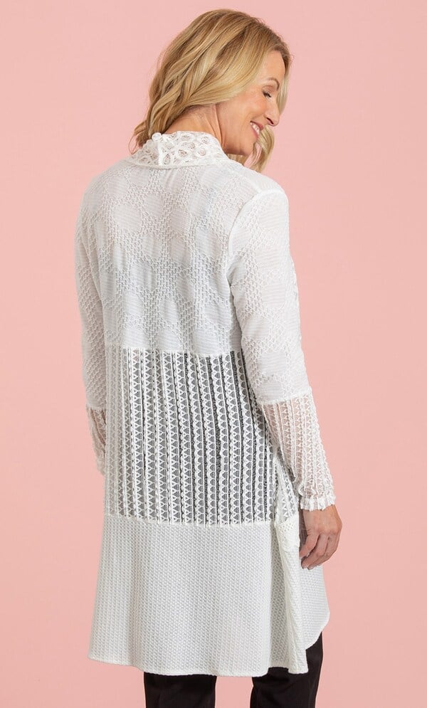 Anna Rose Lace And Knit Patchwork Cardigan