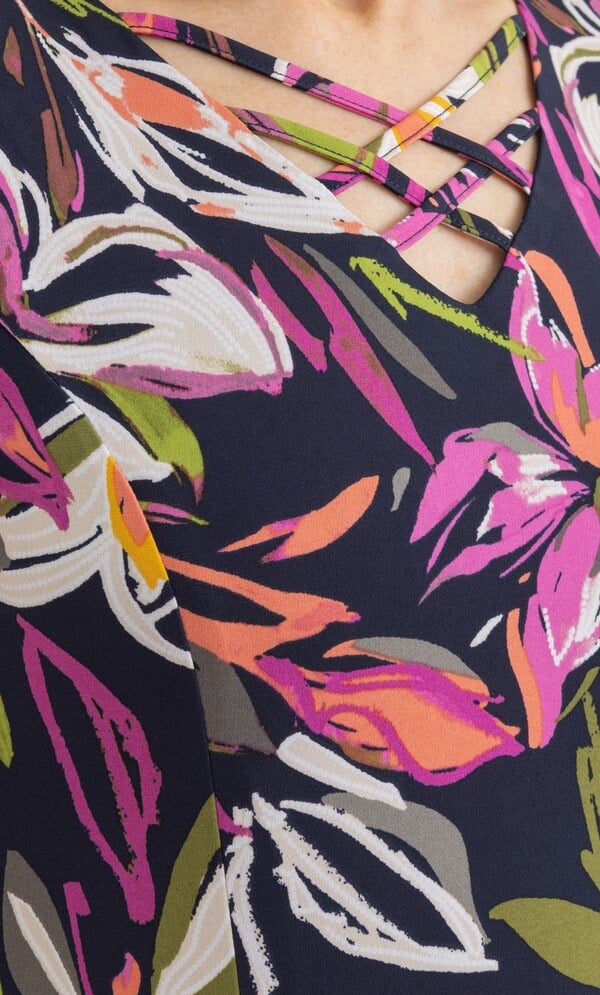 Anna Rose Bouquet Print Jersey Dress