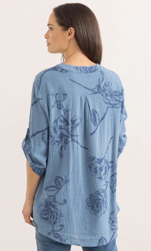 Printed Textured Cotton Top