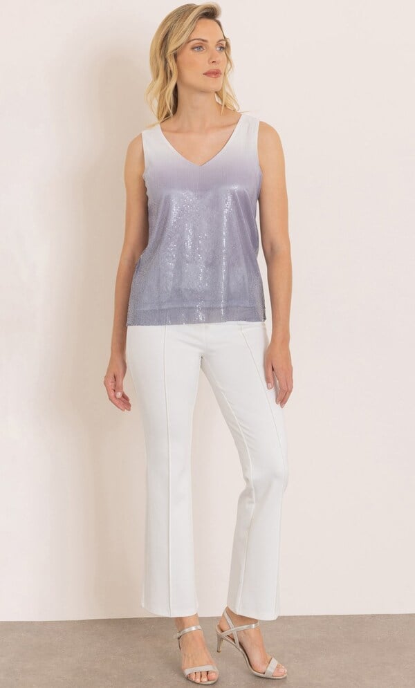 Ombre Sequinned Sleeveless Top