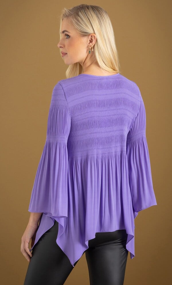Pleated Dip Hem Top