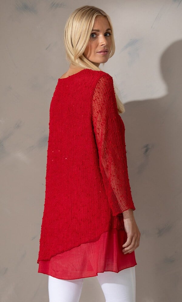 Embellished Layered Lace Tunic Top