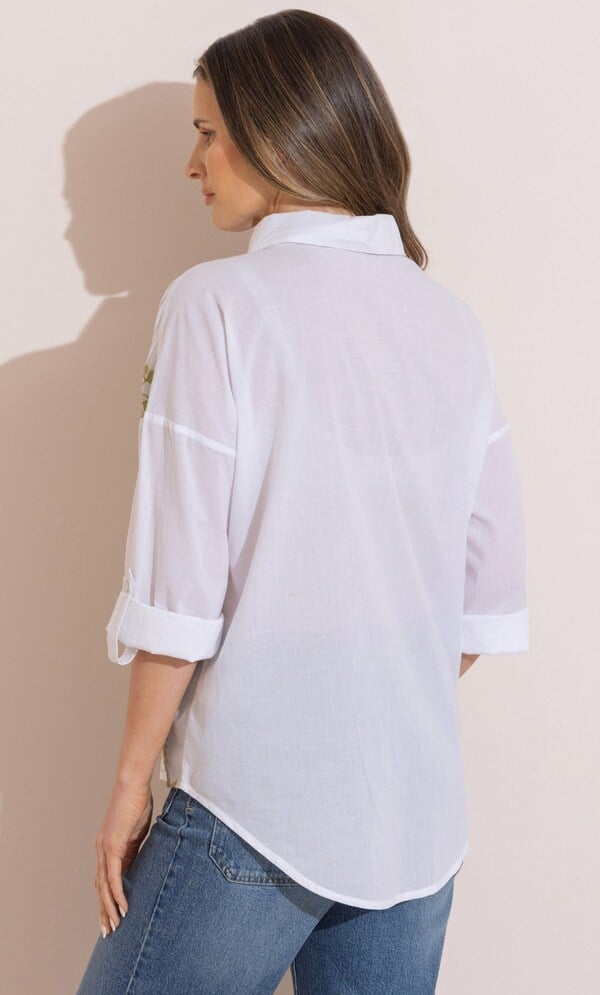 Paisley Embroidered Cotton Shirt