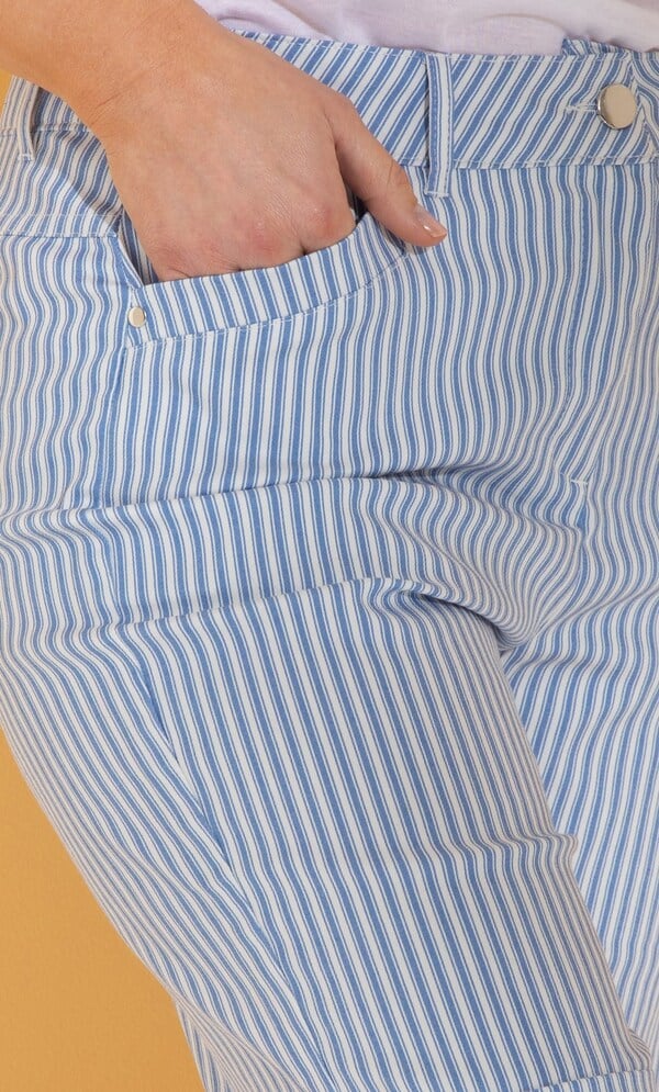 Striped Cotton Blend Shorts
