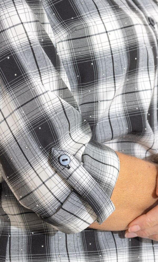 Anna Rose Embellished Checked Shirt