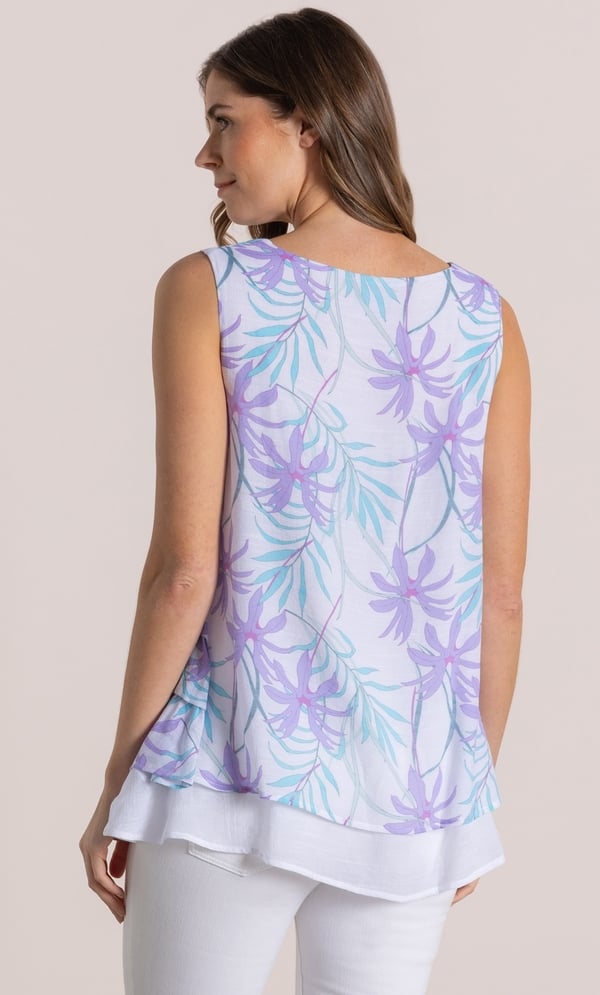 Sleeveless Printed Layered Top