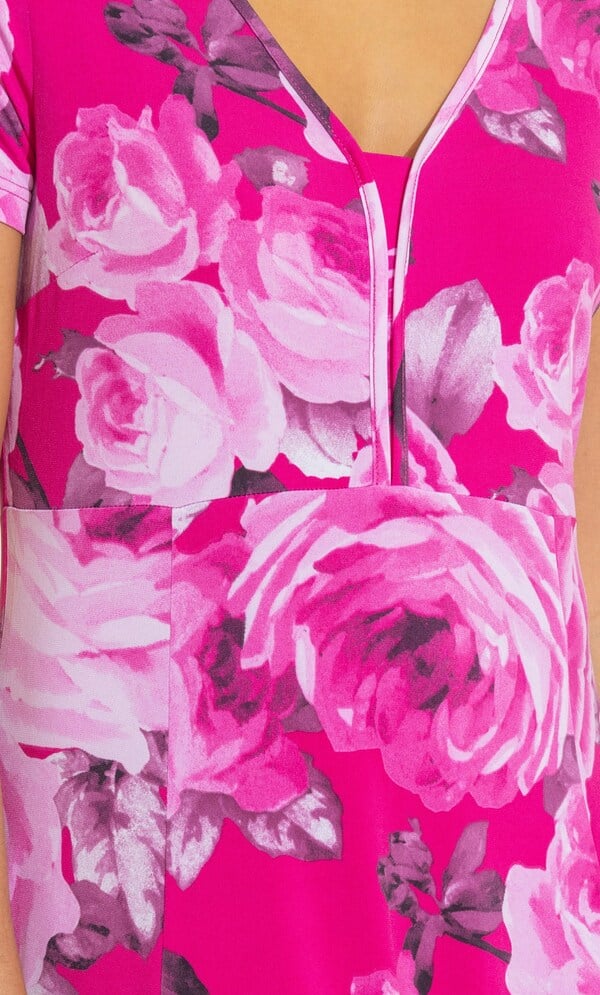 Bouquet Print Short Sleeve Dress