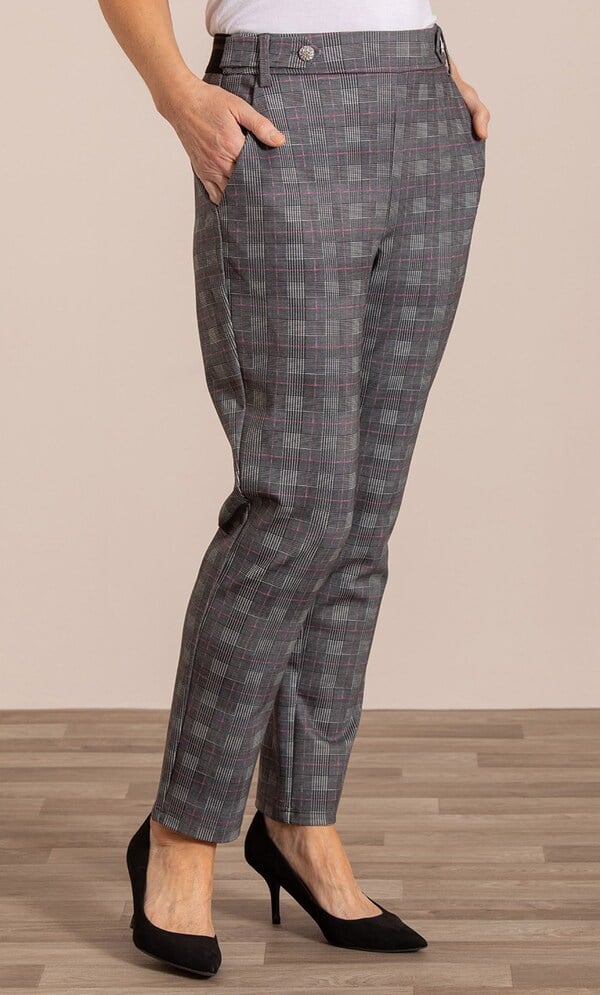 Anna Rose Checked Slim Leg Trousers
