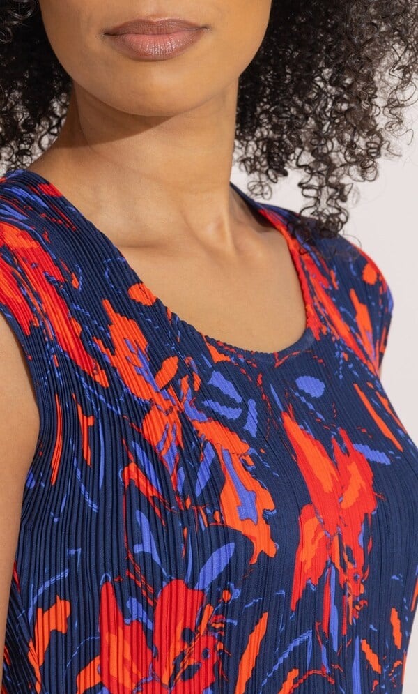 Floral Print Pleated Dress