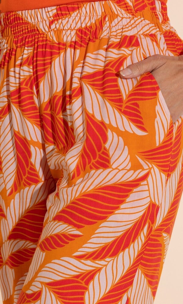 Printed Cropped Wide Leg Trousers