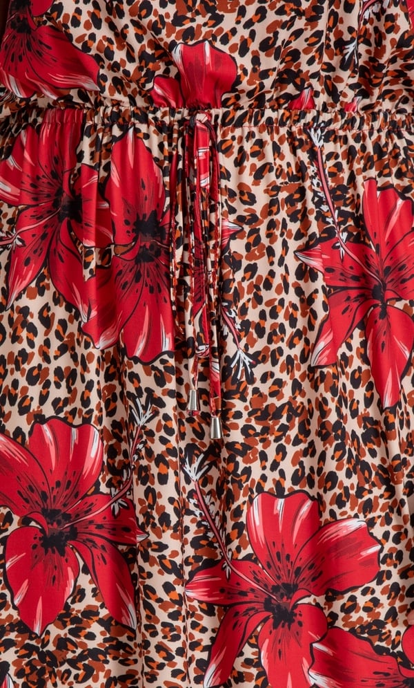 Animal And Floral Print Maxi Dress