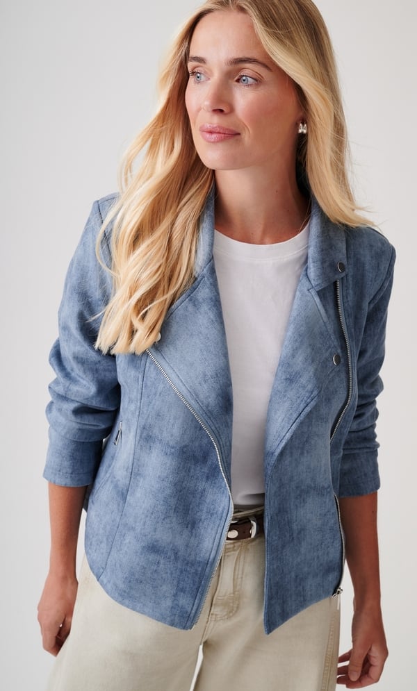 Soft Touch Zip Biker Jacket