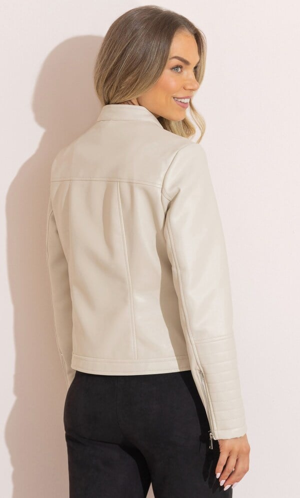 Faux Leather Racer Jacket