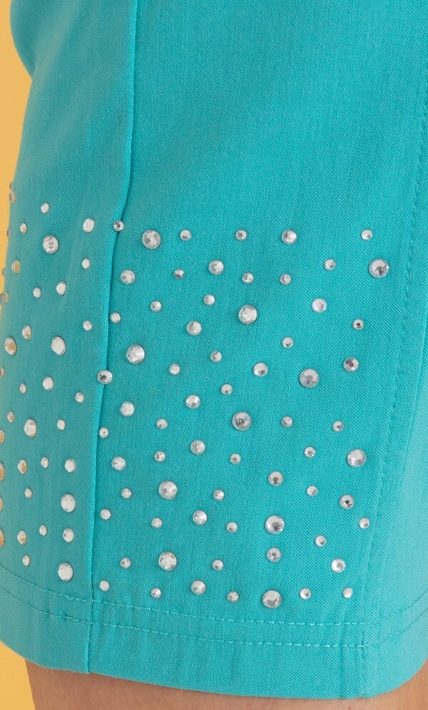 Embellished Pull On Capri Pants